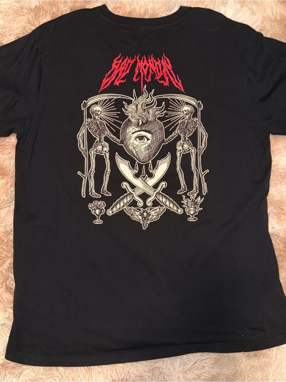 Bad Monday Men's Black Short-Sleeve Graphic Tee with Red “Metal” Print